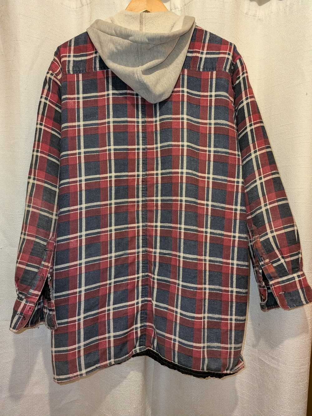 Vintage Merrill & Forbes Outfitters Quilted Lined Plaid Zip Hooded Jacket XL - Picture 13 of 16